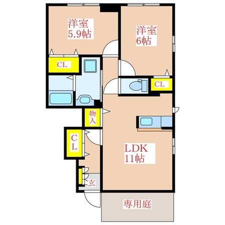 セイバリー溝辺　Ⅲの物件間取画像